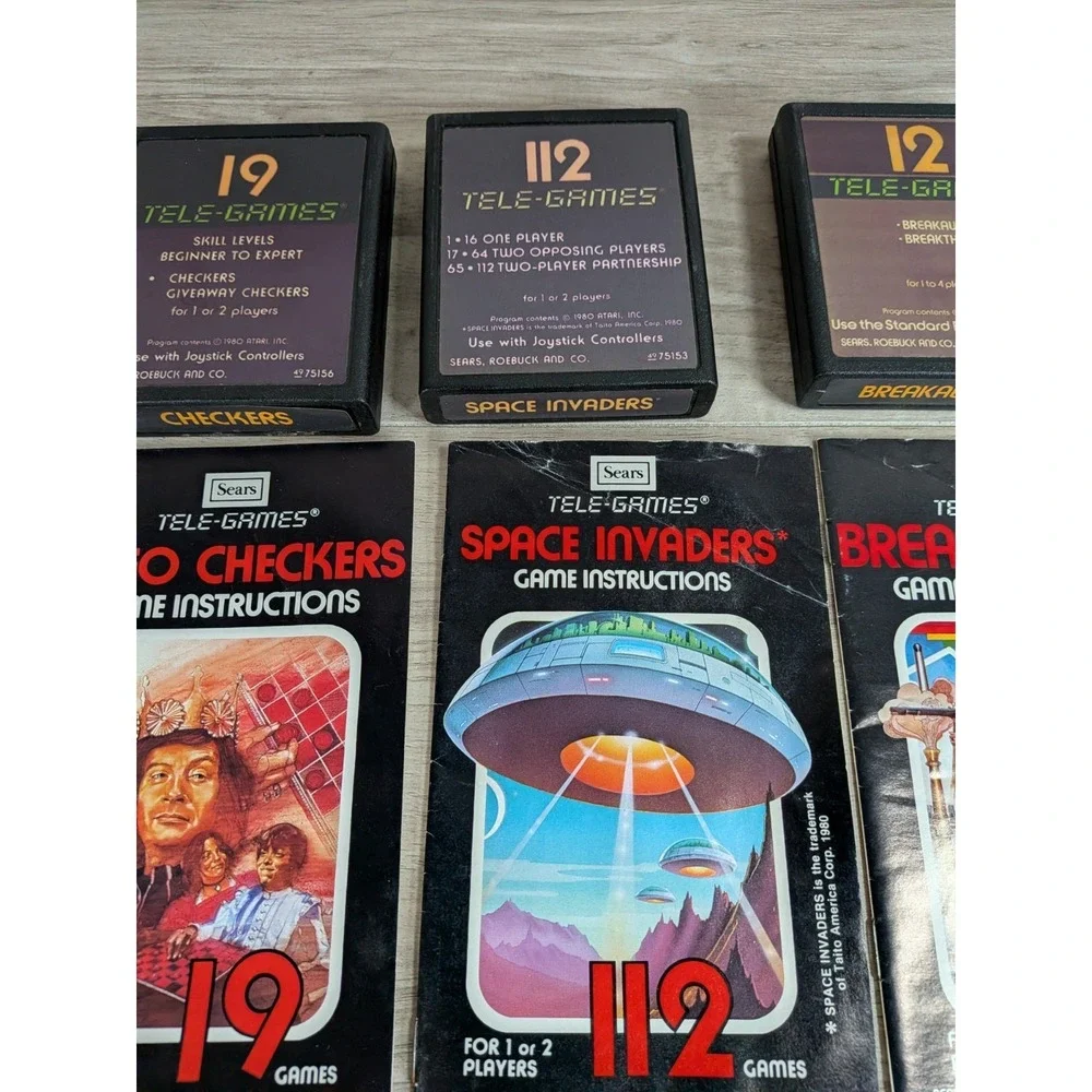 Tele-Games Atari 2600 SEARS Video Game LOT OF 8 Cartridges + Manuals or inserts